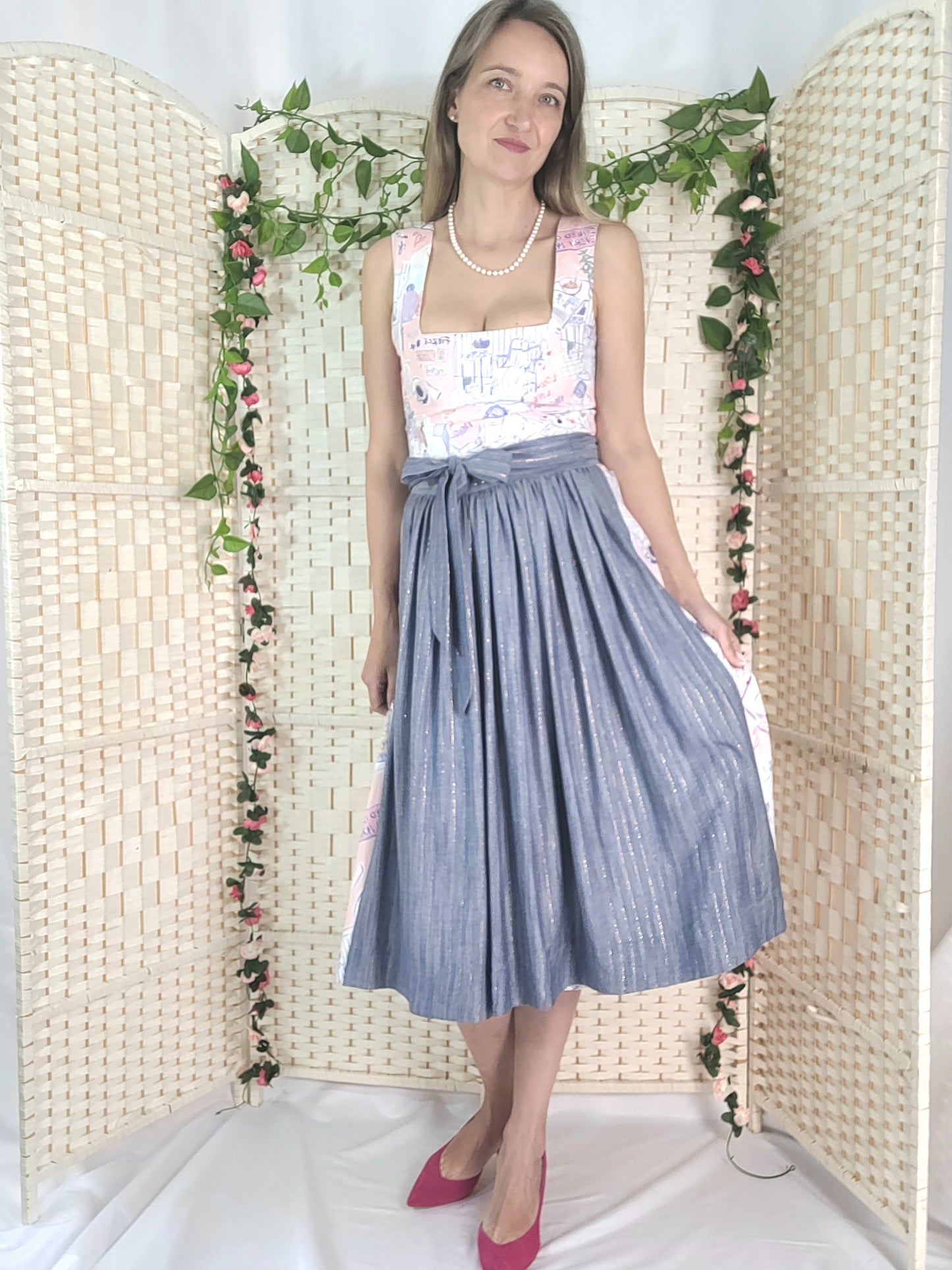 Dirndl-Schürze "Jeans" mit Glitzer