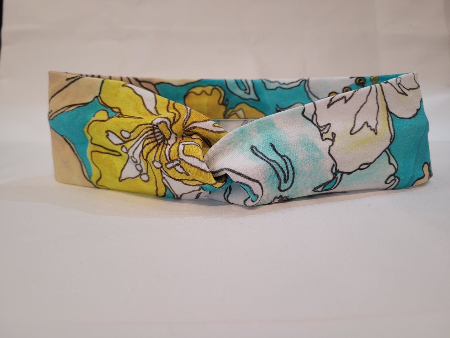 Haarband mit tropischen Blumen in mint