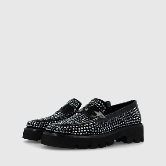 Loafer mit Glitzersteinchen