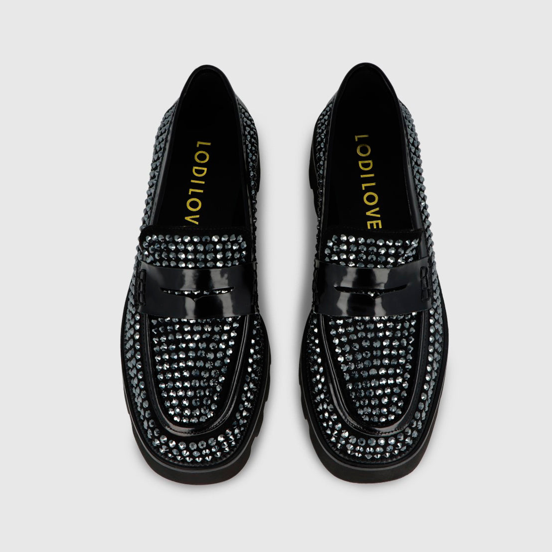 Loafer mit Glitzersteinchen