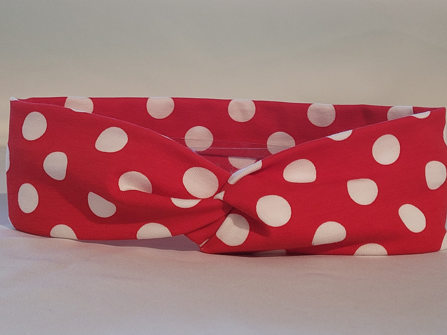 Rotes Haarband mit Punkten aus Baumwolljersey