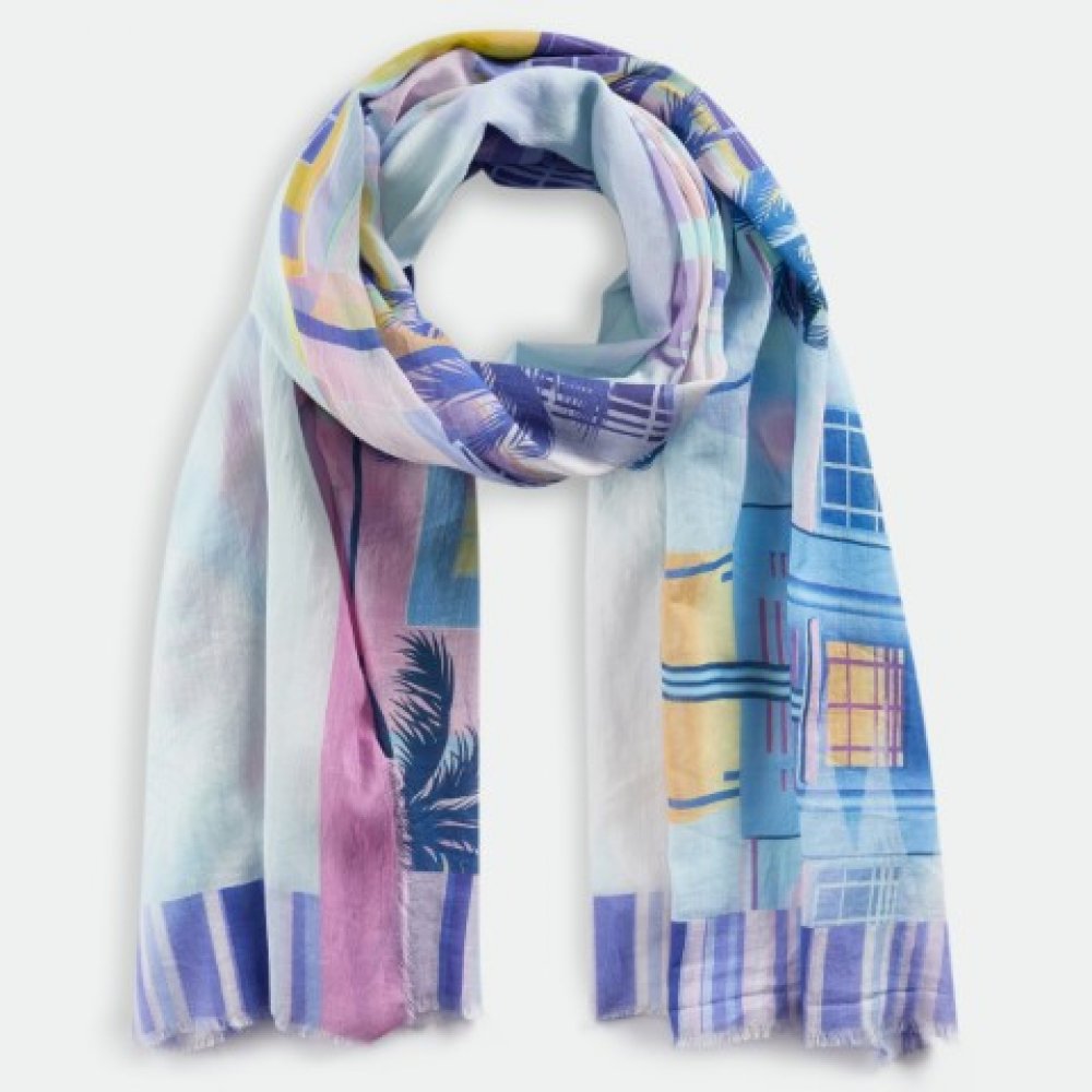 Langschal mit Palmen/ Oldtimer- Print