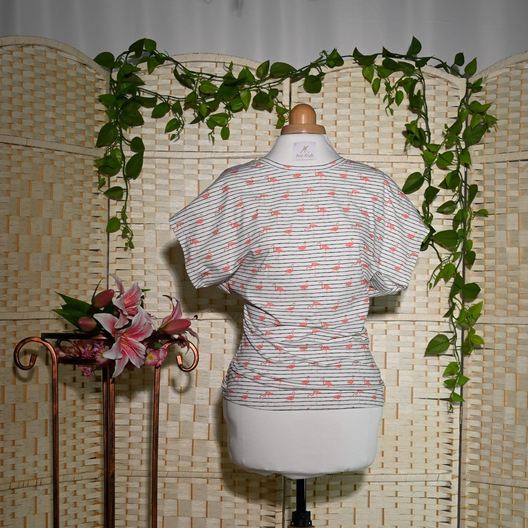 Gestreiftes Shirt mit Flamingos