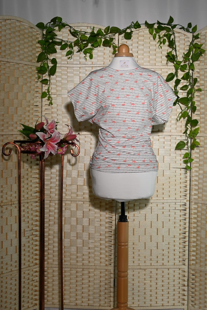 Gestreiftes Shirt mit Flamingos