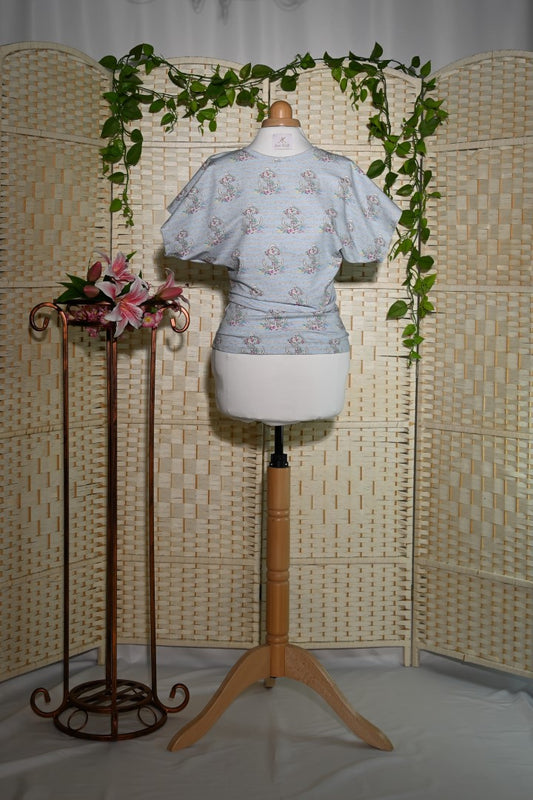 Kimono Shirt in grau blau mit Ankern