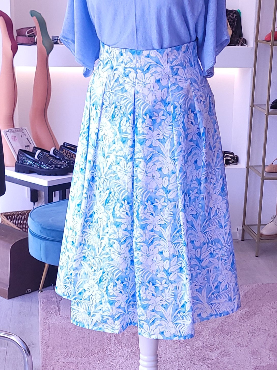 Weiter Rock "Summer" mit Blumenprint